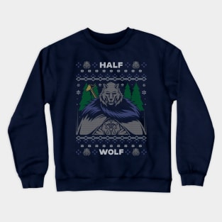 Half Wolf Knight Christmas Crewneck Sweatshirt